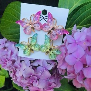 Sujetadores de cabello romanos gota de mariposa